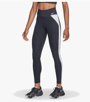 NIKE Women's One Full-length Leggings XS Black White Colorblock Mid-rise NWT